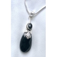 302 collier onyx  argent sterling